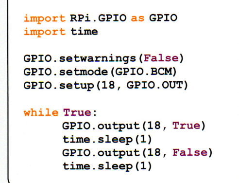 Blinking an LED - code