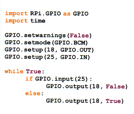 Controlling an LED - code