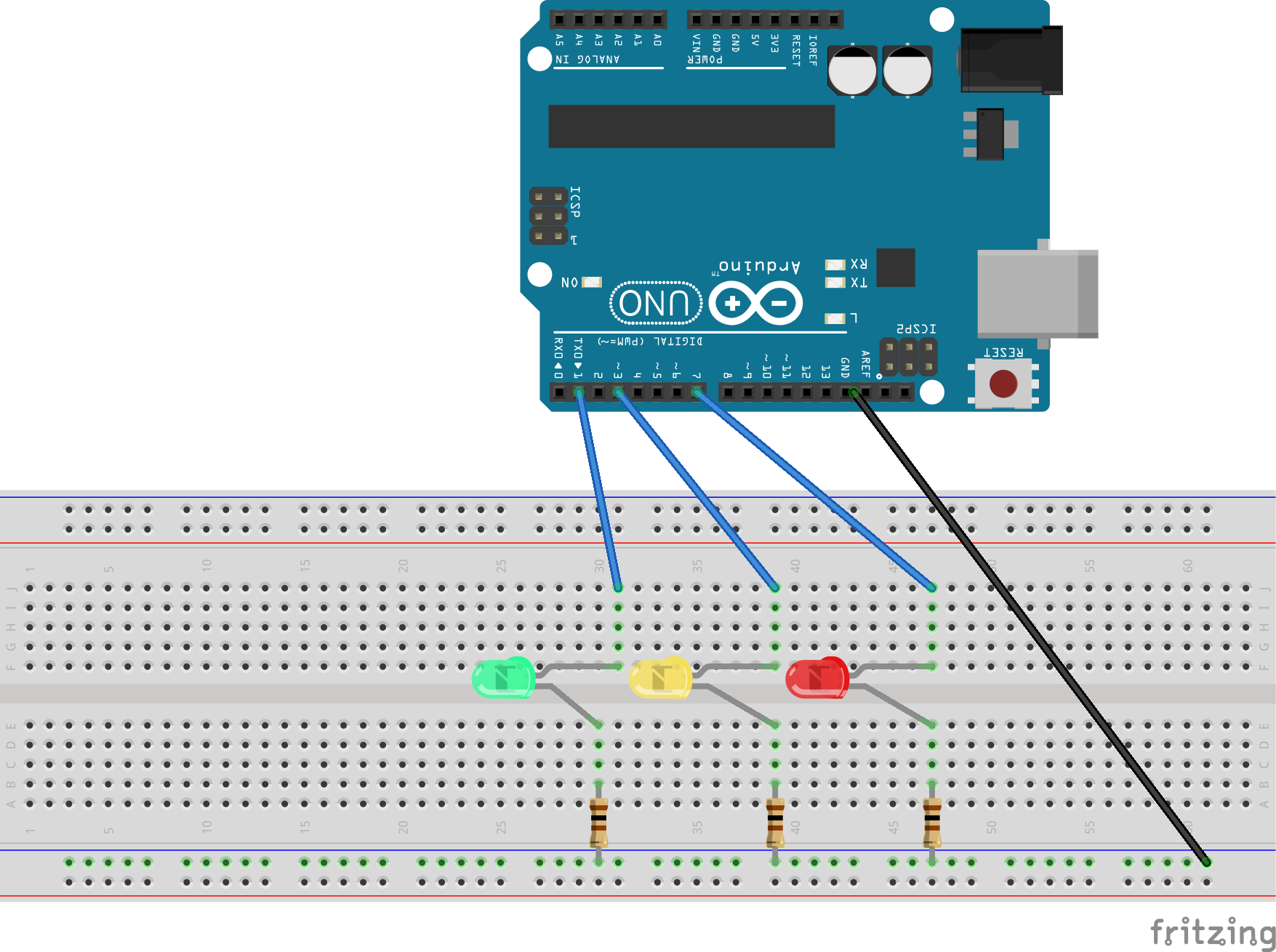 Traffic Light Breadboard