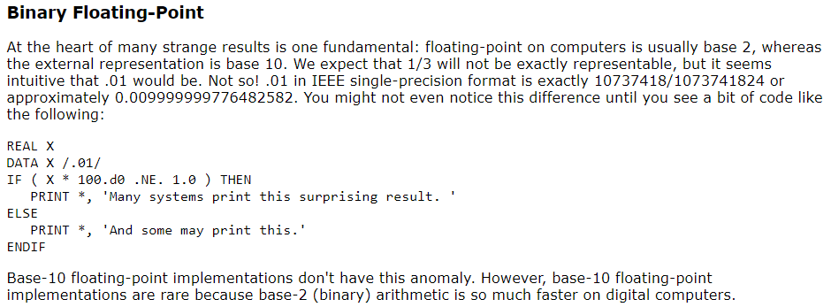 binary floating point