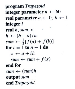 Trapezoid Rule Pseudo-code