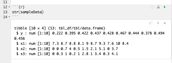 Structure of Data Frame