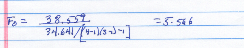Test Statistic Calculation