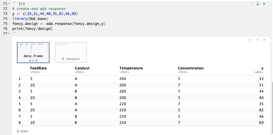 Adding Response Variable