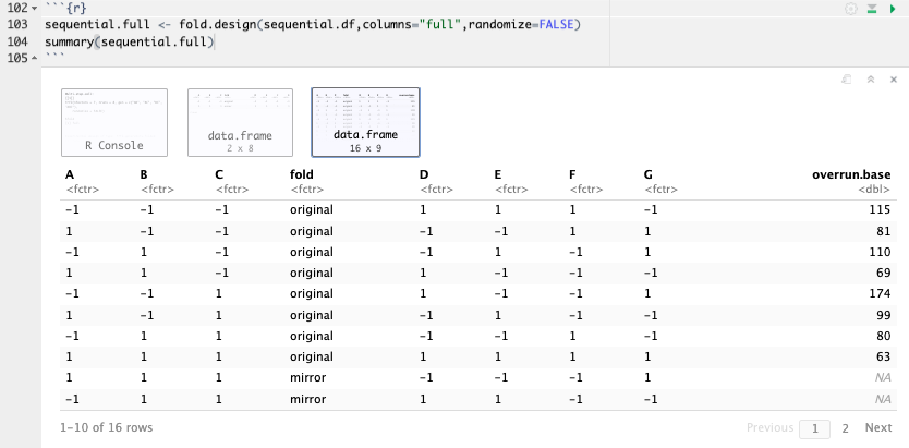 Full fold-Over in R