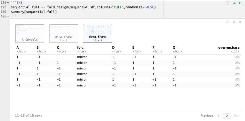 Full Fold-Over Design, Part 2