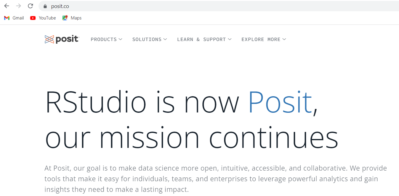 RStudio Home Page