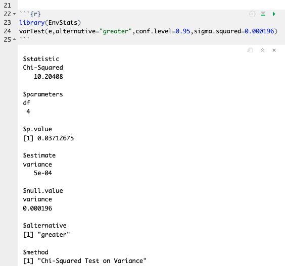 varTest Output