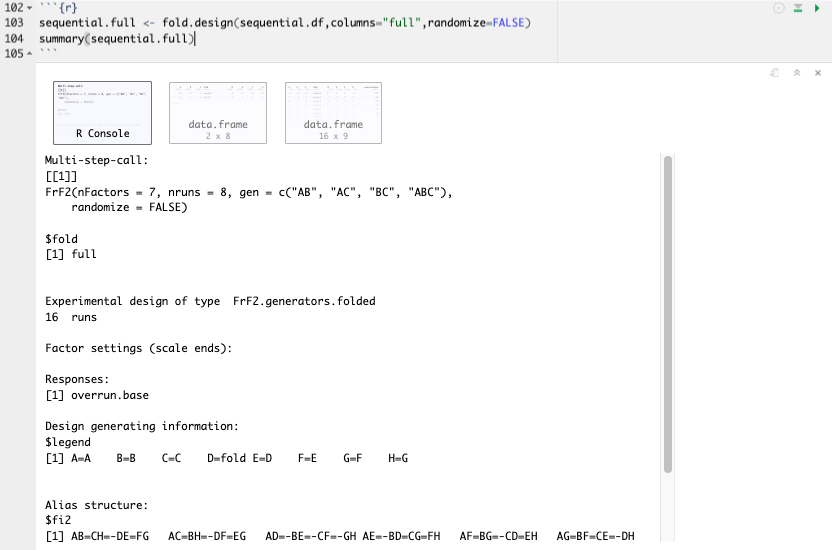 Full Fold-over in R