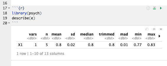 R Descriptive Statistics