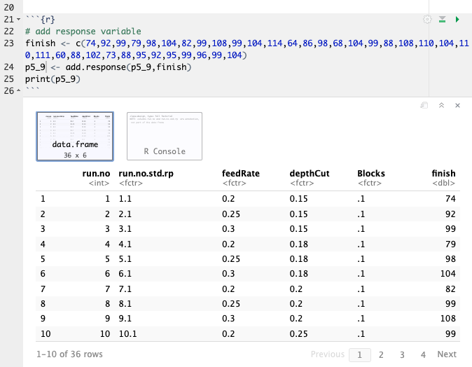 Adding the response variable