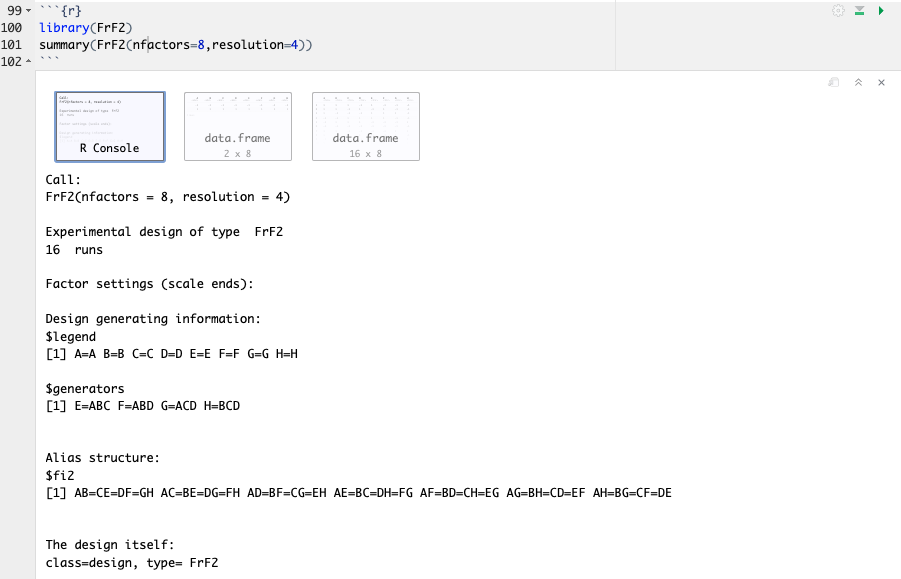 Creating Designs with known resolution