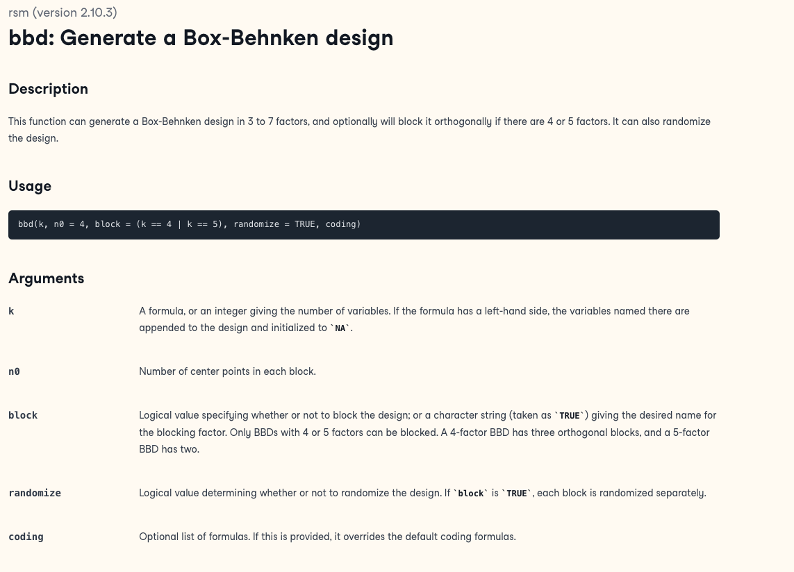 rdocumentation for bbd