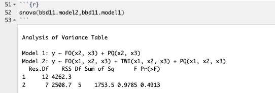 Partial F-test in R
