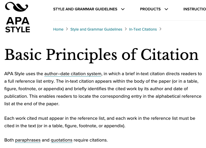 Basic Principles of Citation