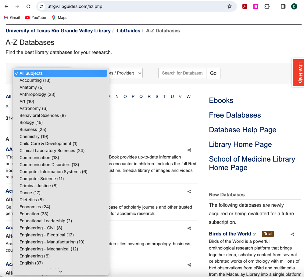 A-Z Databases