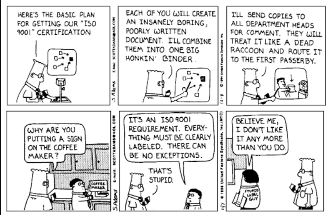 Dilbert ISO 9000 cartoons